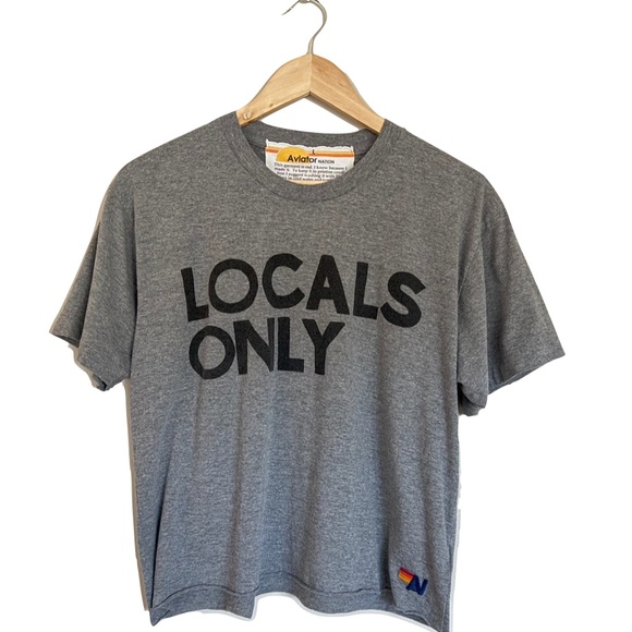Aviator Nation Tops - Aviator Nation Gray 'Locals Only' Tee